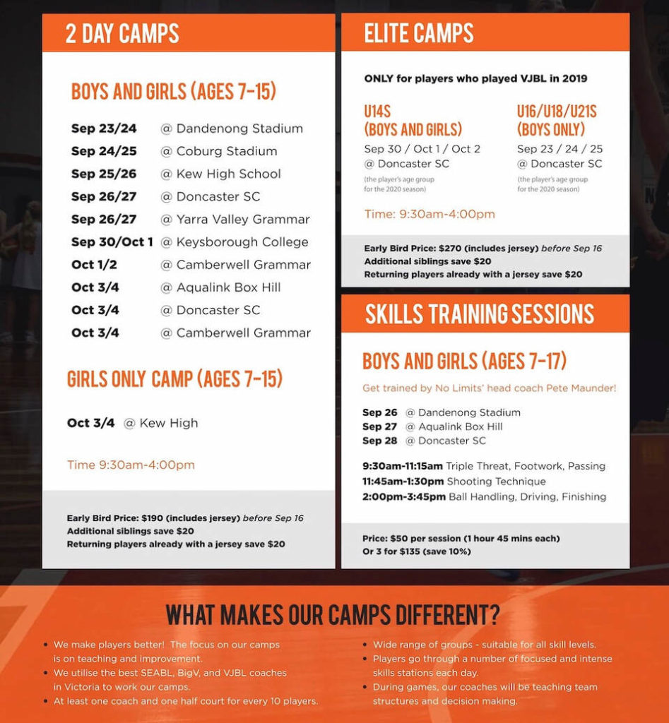 September School Holiday Basketball Camps Ashy Lightning Basketball Club